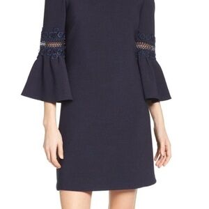 Eliza J Blue Sheath Dress with 3/4 Bell Sleeves